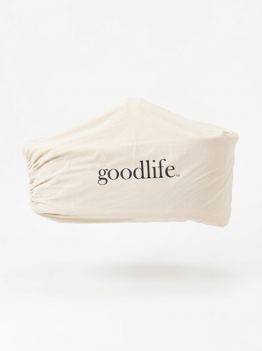 A single Goodlife Baby Heirloom inside its debossed cotton canvas cover